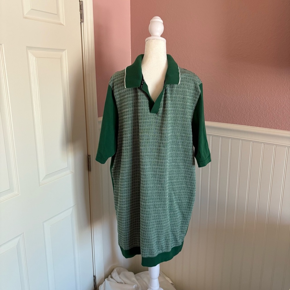 Green and White Shaquille O’Neal 2XLT Men’s Polo Shirt